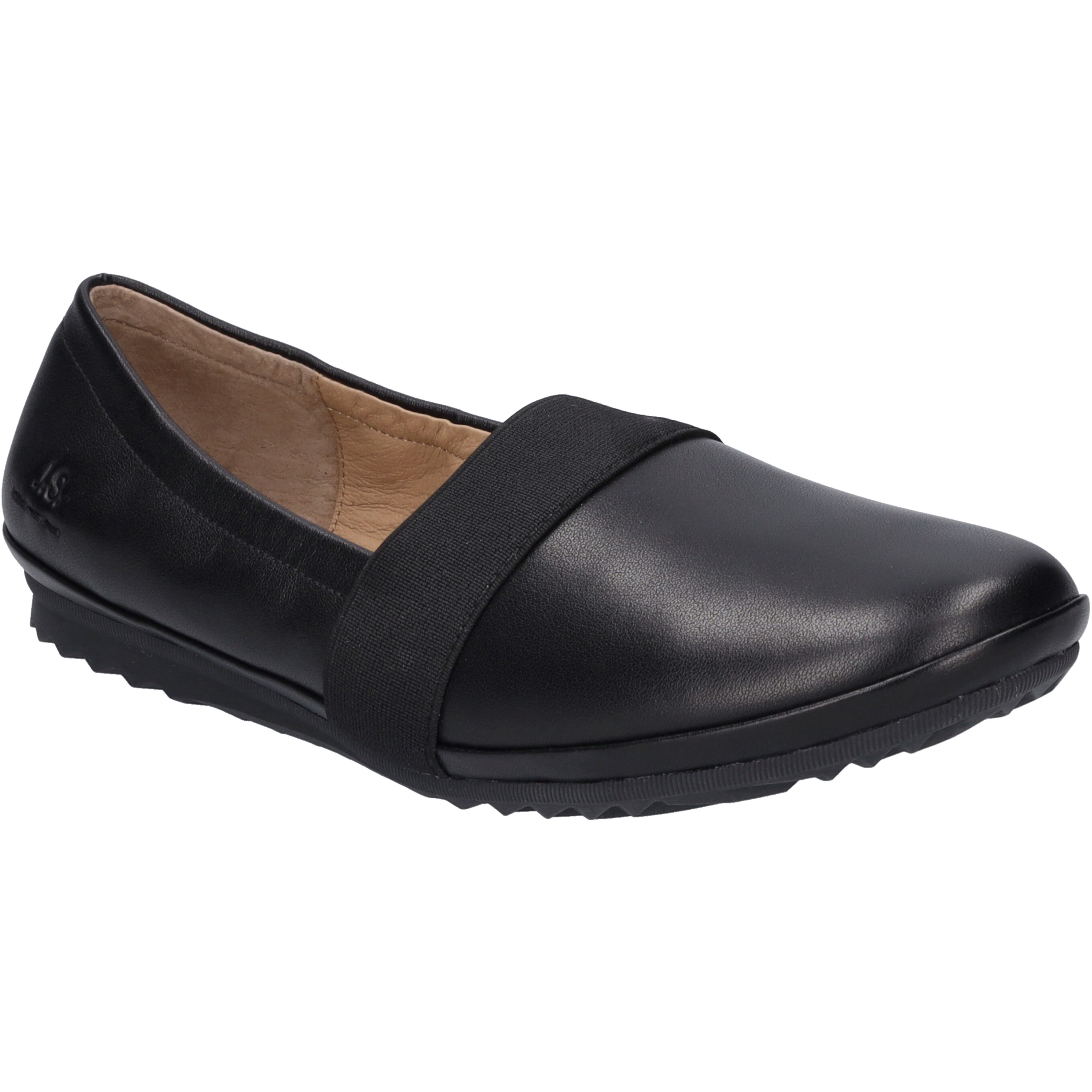 Ballerina JOSEF SEIBEL "Josie 02, black-black", Damen, Gr. 37, schwarz (schwarz, schwarz), Obermaterial: 100% Rindsleder Leather cow., Schuhe Ballerina