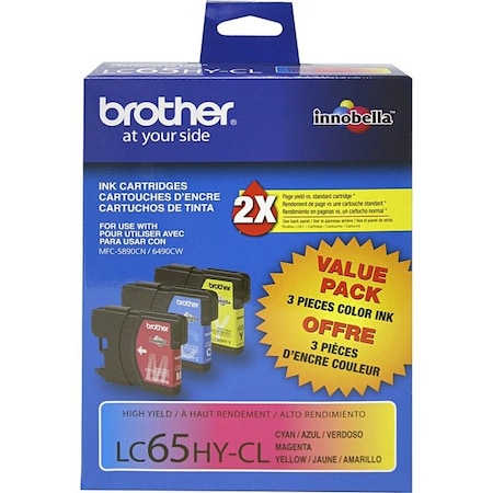BROTHER LC653PKS Cyan, Magenta & Yellow Ink Cartridge Combo Pack