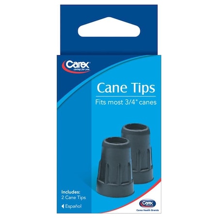 CAREX HEALTH BRANDS FGA71800 0000 Black Walking Cane Tips Rubber/Stainless Steel