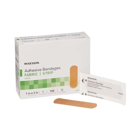 MCKESSON 16-4811 Tan Adhesive Strip, 1 x 3 Inch, 100PK - MCKESSON