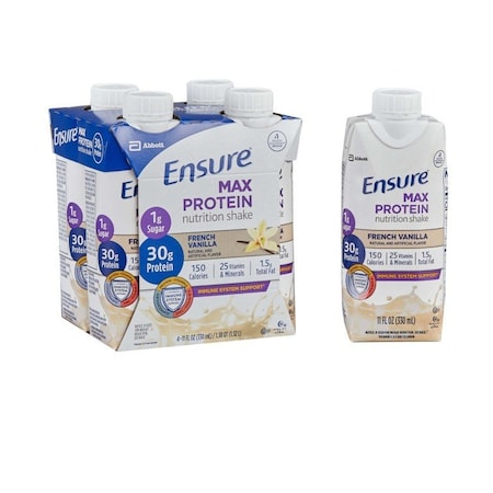 ENSURE MAX PROTEIN NUTRITION SHAKE 67165 Protein Nutrition Shake, Vanilla, 4PK