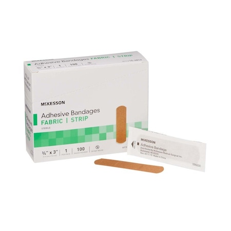 MCKESSON 16-4813 Tan Adhesive Strip, 3/4 x 3 Inch, 100PK