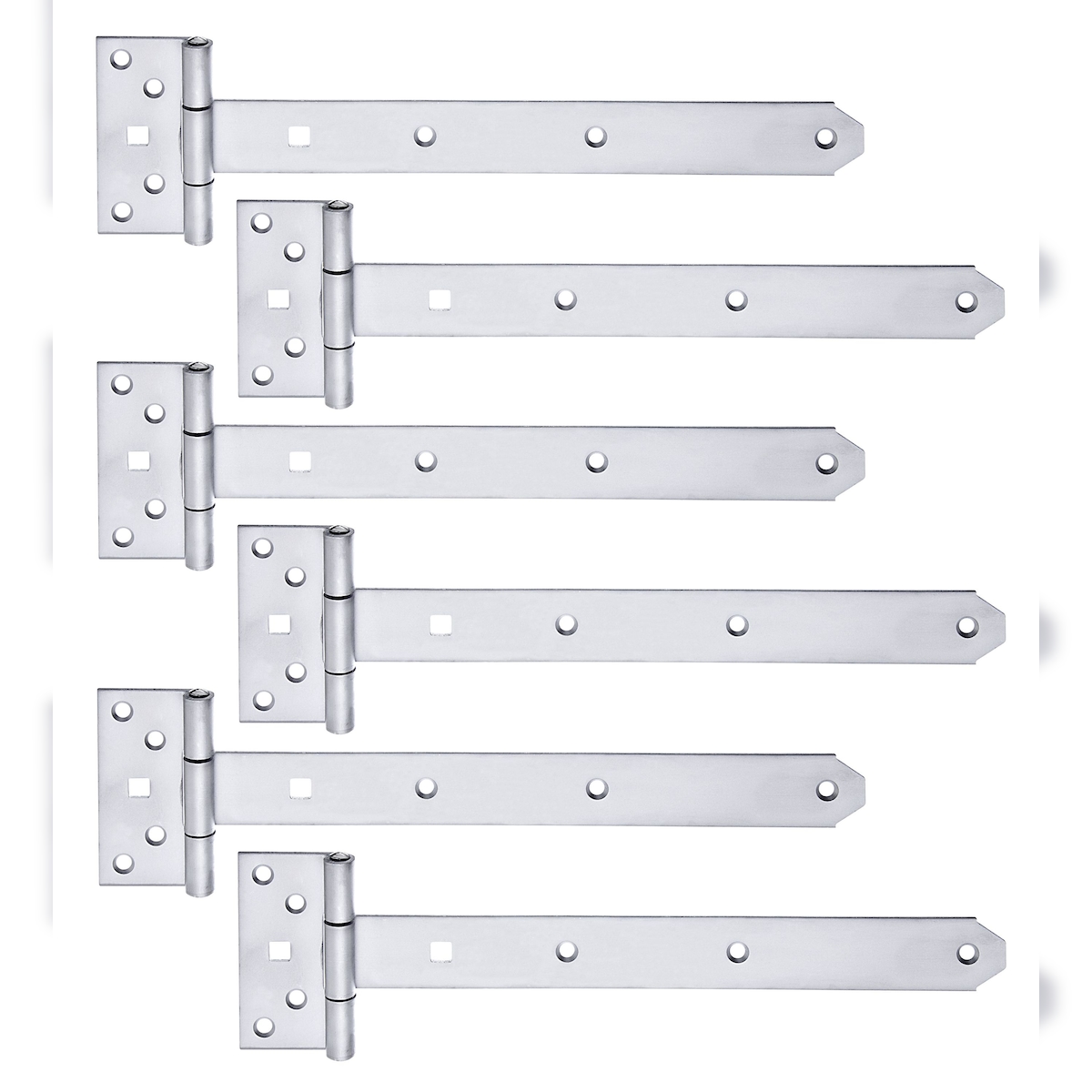 Alberts 846282 Kreuzgehänge, mit vernietetem Stift, Edelstahl, Band 292 x 34 mm, Scharnier 92 x 44 mm, 6er Set Image