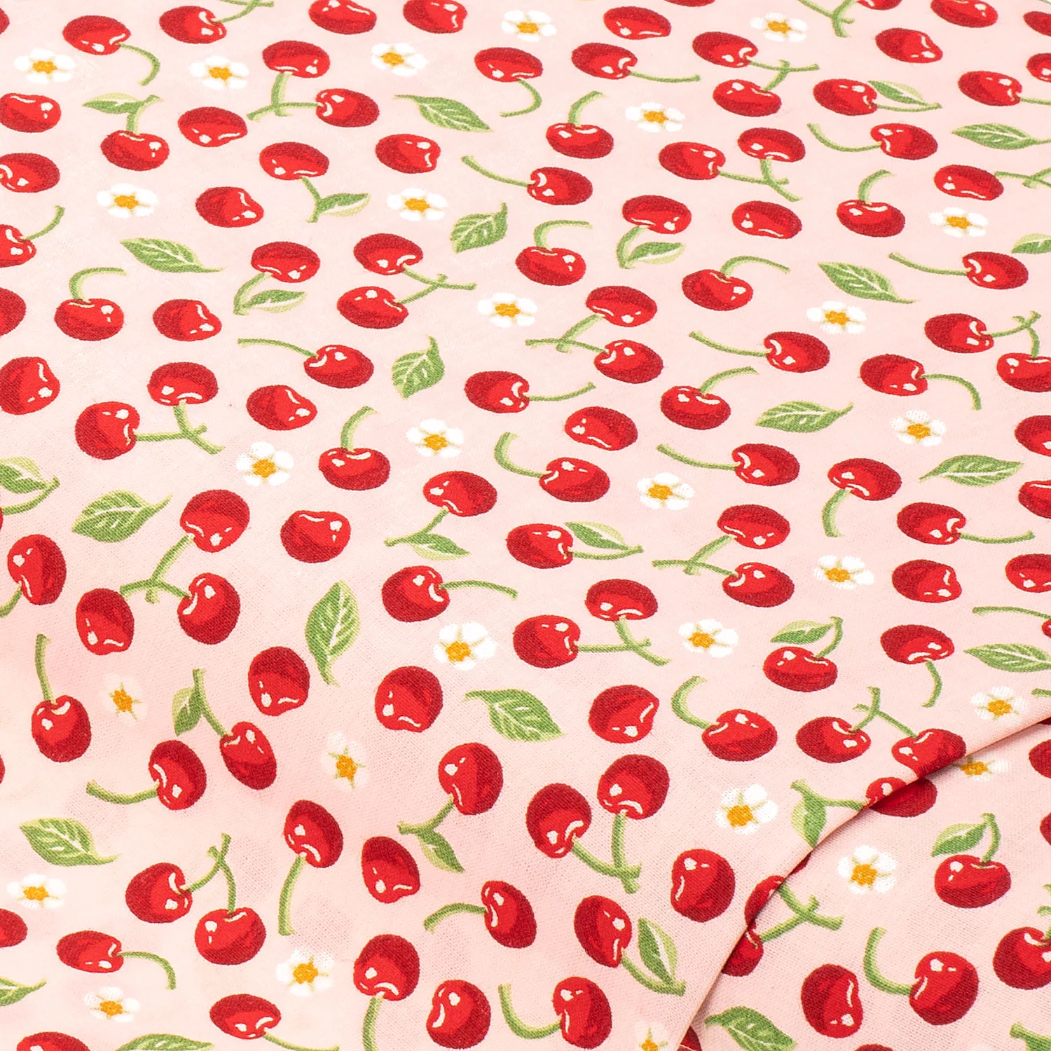 Baumwollstoff Kirschen Mona, rosa-color Image