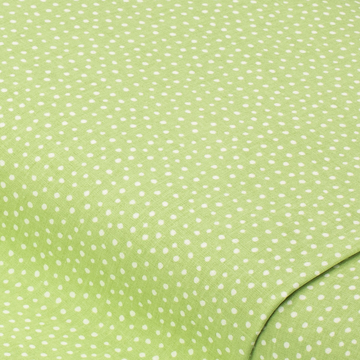 Baumwollstoff Pünktchen Mona, grün/weiß