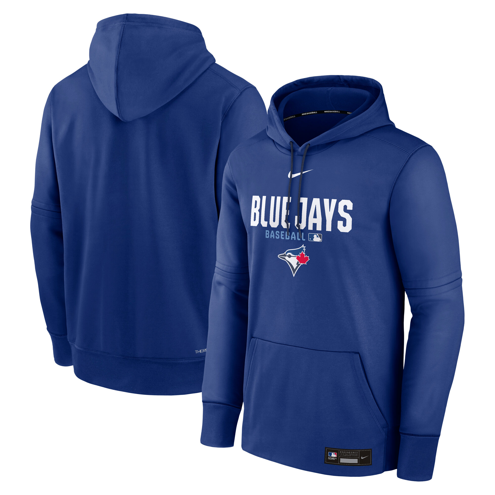 Toronto Blue Jays Nike Authentic Therma Fleece Pullover Hoodie – Herren Image