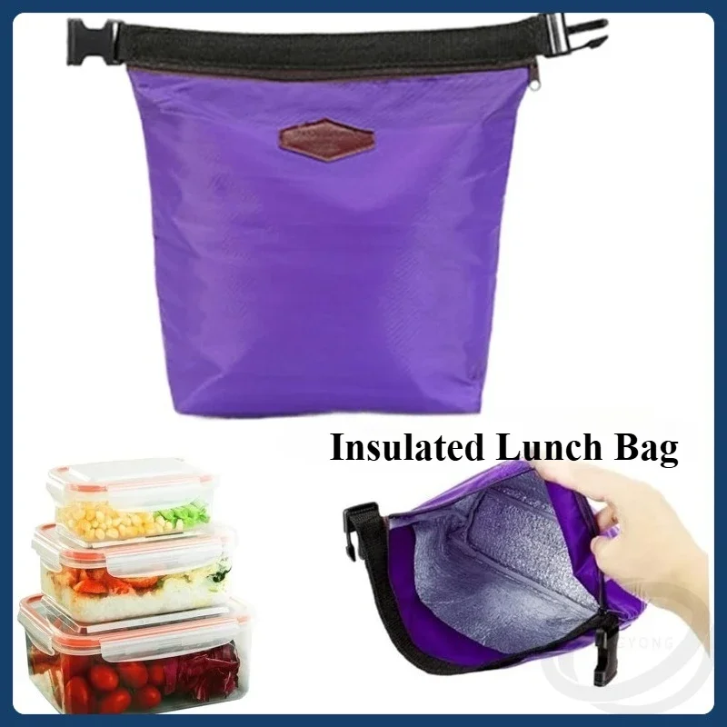 1 stücke Isolierte Mittagessen Taschen Auslaufsicher Kleine Kühltasche Oxford Wasserdichte Thermische Tasche Tragbare Kühltasche Camping Picknick Bento Taschen Image