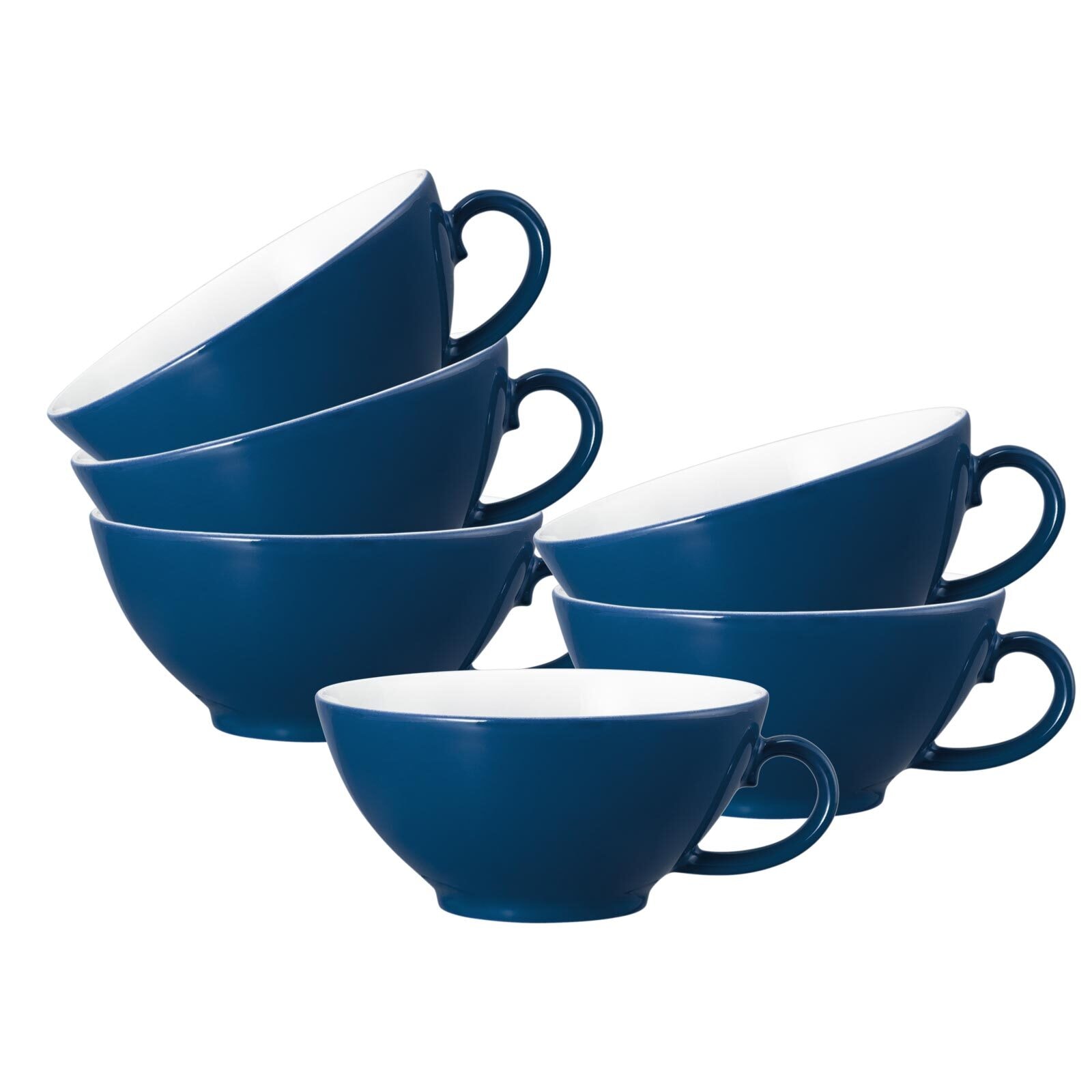 Tasse SELTMANN WEIDEN "Teetassen Life Fashion 140 ml 6er Set", blau (classic blau), 6 tlg., Porzellan, Trinkgefäße, Tasse