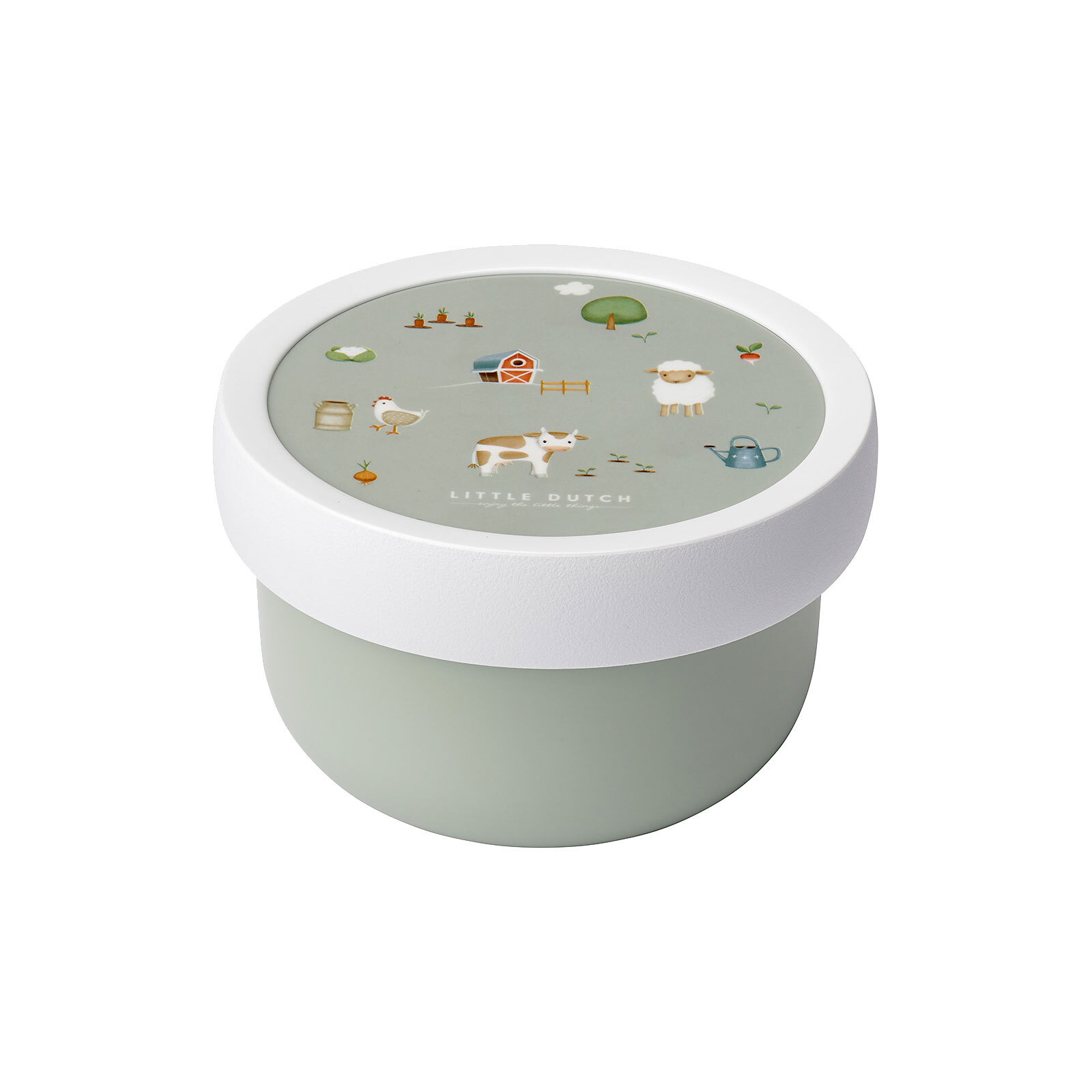 Lunchbox MEPAL "Fruchtbox mit Gabel Campus 300 ml", grün (little farm), Lebensmittelaufbewahrungsbehälter, Lunchbox Image