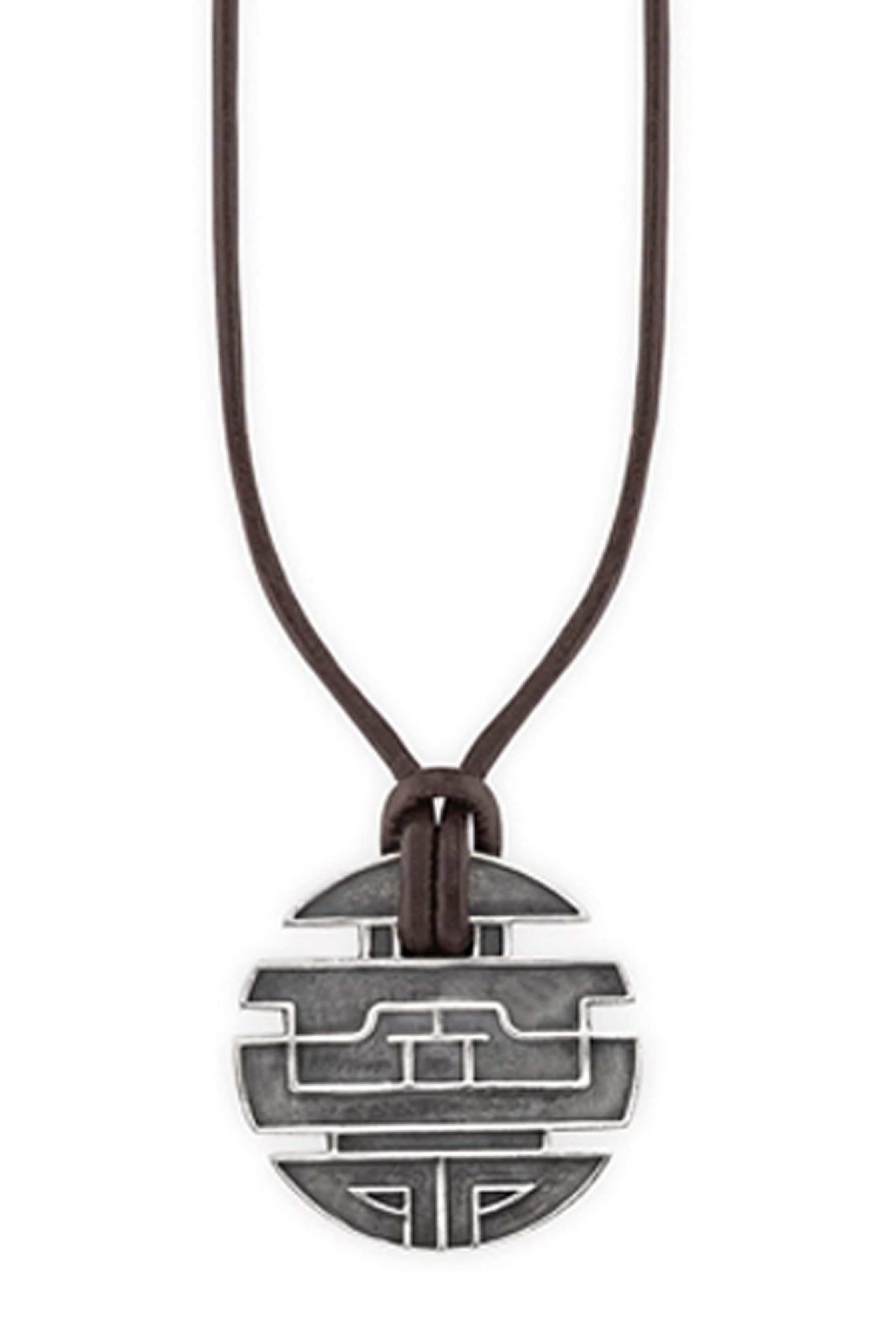 cai Anhänger mit Kette 925/- Sterling Silber oxidiert Münze