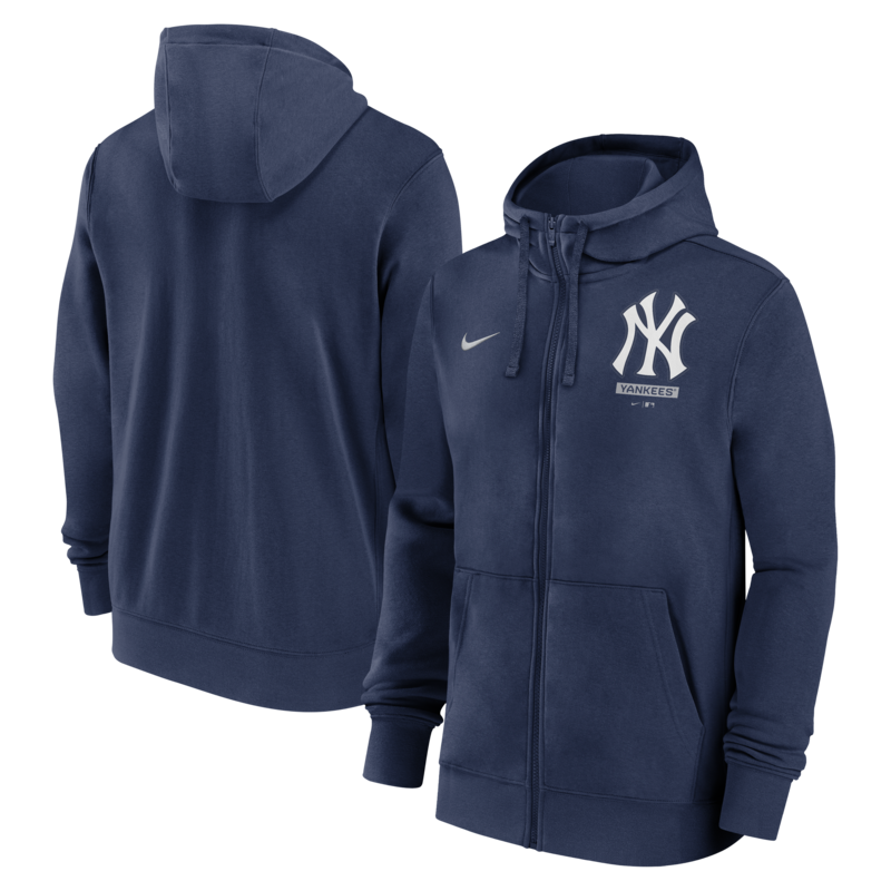 "New York Yankees Nike Baumwoll-Fleece-Hoodie mit durchgehendem Reißverschluss – Herren" Image