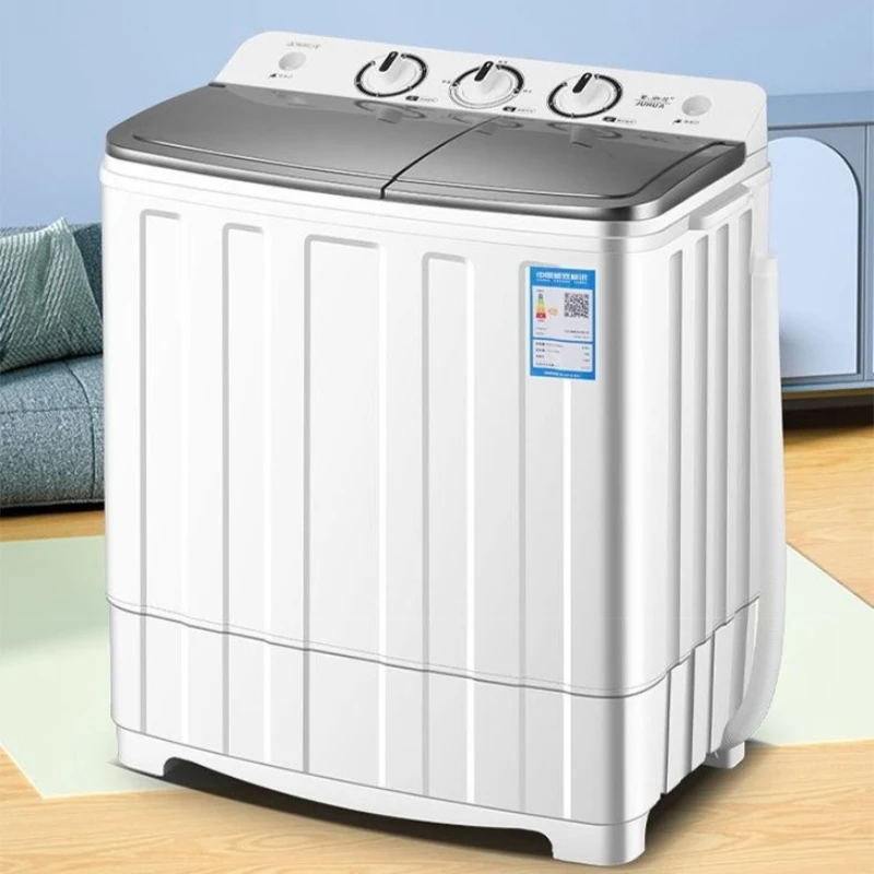 Machine à laver à double cuve grande capacité, puissante élimination des taches, stable, durable, fonctionnement par bouton, appareils électroménagers