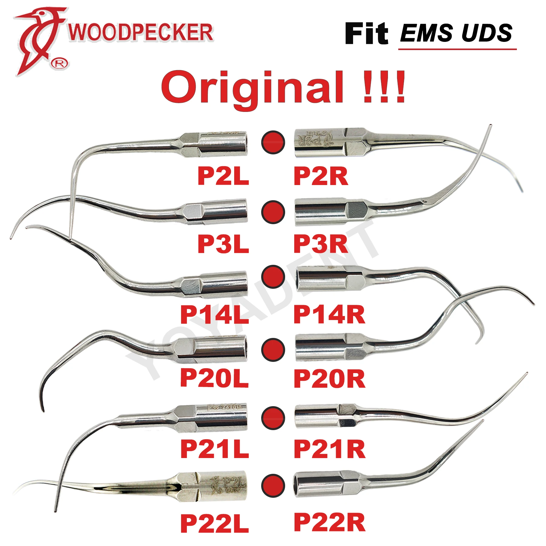 Woodpecker Dental Ultraschall Scaling Tipps Fit EMS UDS Scaler Handstück Parodontologie Spitze Zahnmedizin Zubehör P2L Image