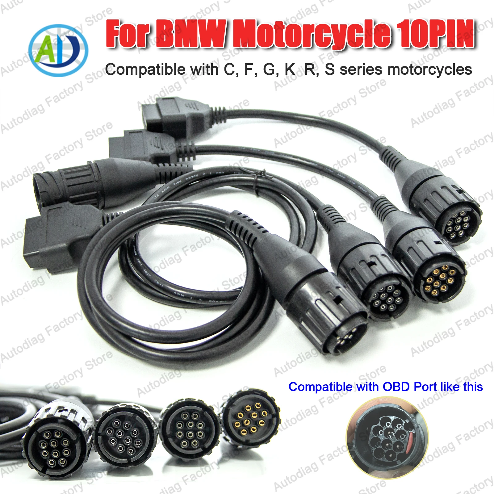 OBD-Adapter für BMW Motorräder 10-Pin für ISTA INPA EYES ICOM-D MotoScan OBD2 Diagnosekabel für C/F/G/K/R/S Serie Motorräder Image