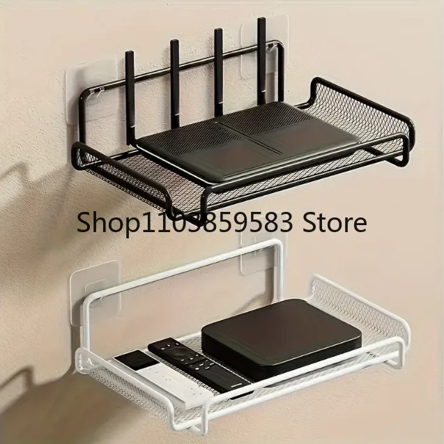1PC Wand Schlag Kostenloser Selbstklebende Eisen Hause Storage Rack Router Platzierung Rack TV Set Top Box Hause lagerung Rack