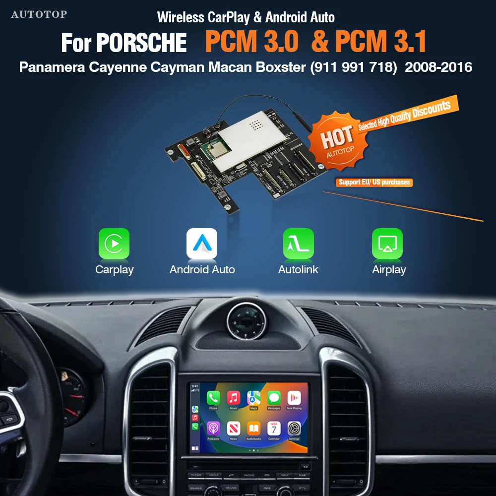 AUTOTOP Wireless CarPlay Interface Modul für Porsche PCM3.0 3.1 Panamera Cayenne Cayman Macan Boxster 911 991 718 AirPlay Image