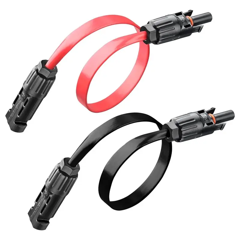 ABZV-Solarpanel-Kabel, 65 cm/26 Zoll/2,17 Fuß, 12 AWG, flaches PV-Fenster-Balkontraht für tragbares Kraftwerk Image