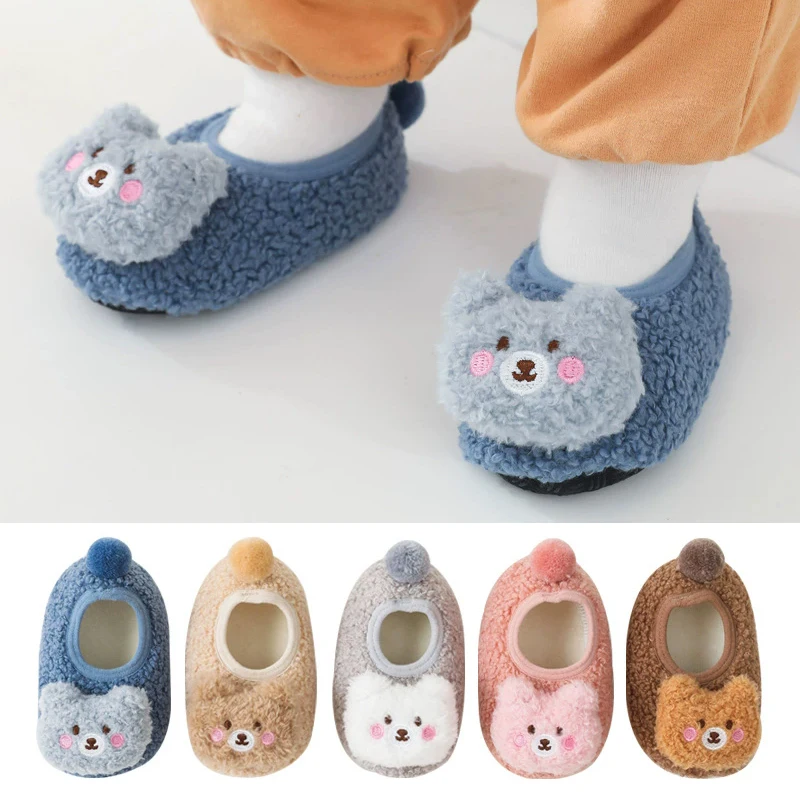 Verdickte Baby Boden Socken Baby Kleinkind Schuhe Socke Schuhe Non-Slip Weichen Boden Cartoon Frühen Bildung Baby Schuhe