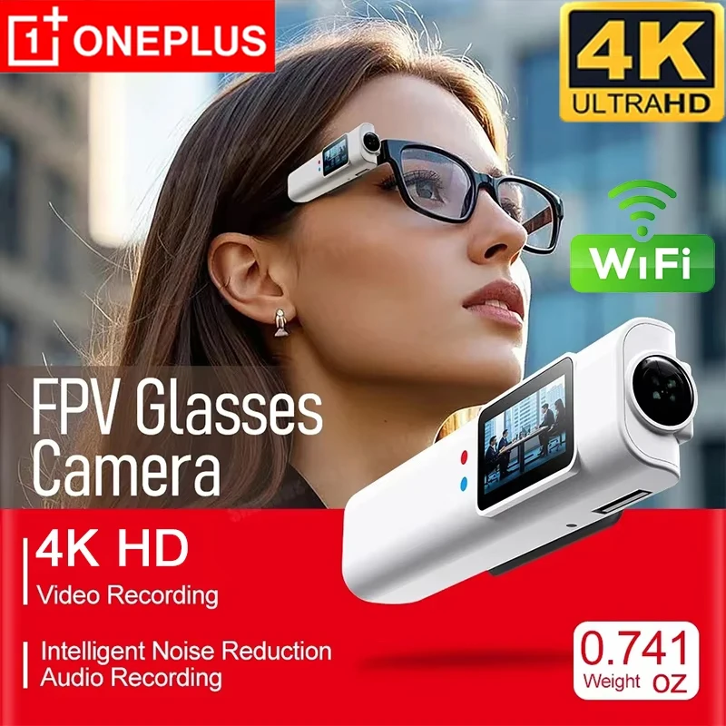 OnePlus Mini 4K FPV-Brille Videoaufnahme-Mikrokamera HD WiFi Intelligente Headset-Brille Video- und Tonaufnahme WiFi-App Image