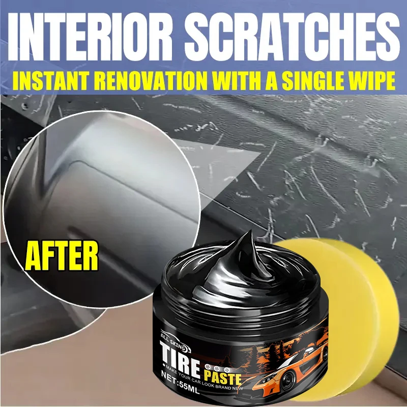Multifunktions-Leder- & Kunststoff-Reparaturpolitur - Auto-Innenraum-Wiederherstellungscreme für Leder-, Kunststoff- und Gummi-Wartung Image