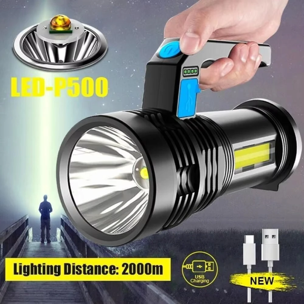 XHP360 LED-Taschenlampe 2KM Superhell, Typ-C USB Wiederaufladbar 5000 Lumen Fackel, IPX6 Wasserdicht für Camping Jagd Angeln Image