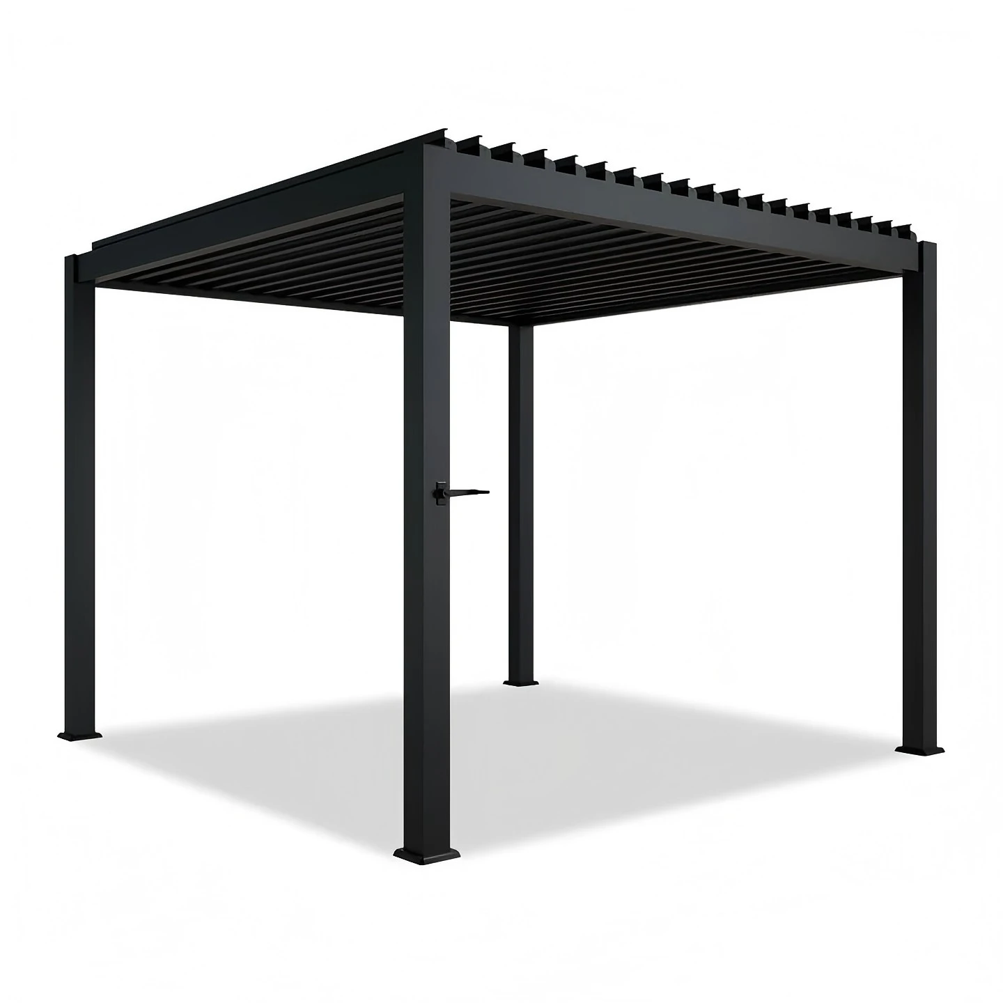 Lamellendach Pergola für Garten Terrasse Home Decor Room Decoration wetterfest verstellbare Lamellen 3x3m Schwarz Image