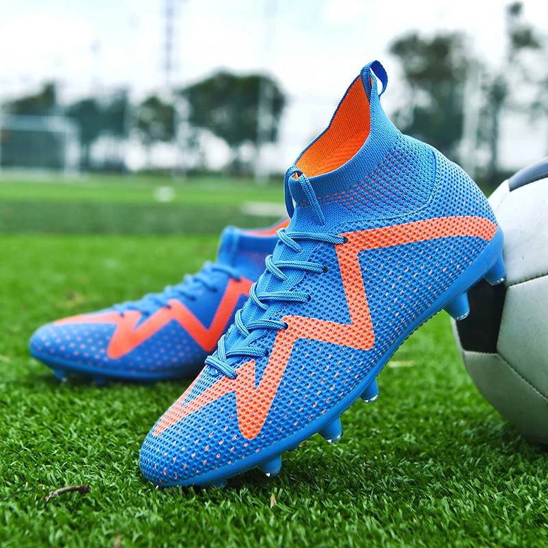 Outdoor-Sport-Trainingsschuhe Übergröße 35-47 FG/TF Herren-Fußballschuhe mit Außensohle Herren-High-Top-Fußballstiefel Atmungsaktiv Image