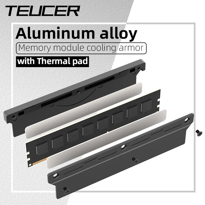 Teucer Computer Speicher Kühler Kühler Aluminium Aolly Effiziente Wärmeableitung RAM Weste für DDR2 DDR3 DDR4 mit Wärmeleitpads Image