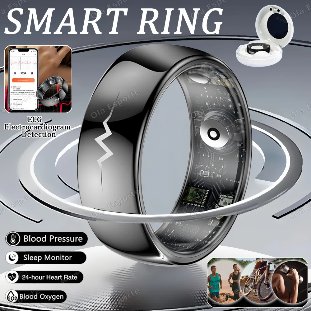 2026 männer Smart Ring EKG Monitor Smartring Blutdruck Gesundheit Schlaf Überwachung Sport Modus 3ATM Wasserdichte Fitness Ring Frauen Image