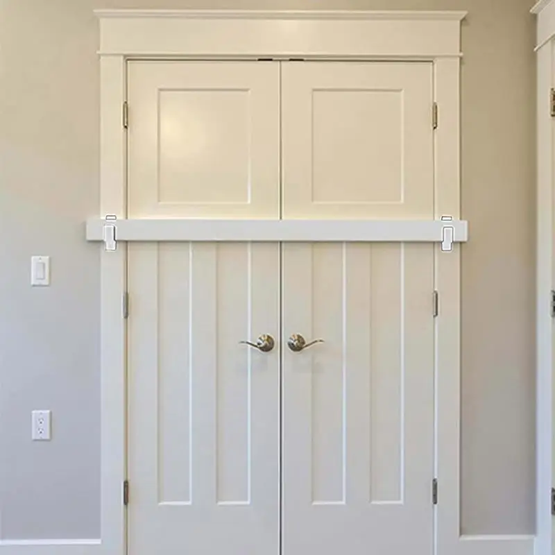 2 x 4 Halterungen, 2er-Pack Türschloss-Sicherheitshalterungen, Schrauben im Lieferumfang enthalten, 2 x 4 Holz-Montagehalterungen, Türschloss, Metallhalterungen, Tür Image