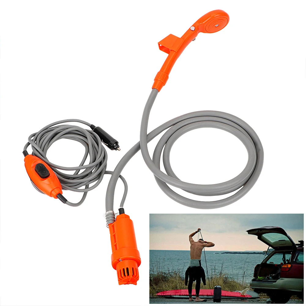 Für Auto RV LKW Anhänger Auto Waschen Mit Zigarettenanzünder Universal Tragbare Outdoor Camping Reise Dusche Elektrische Pumpe 12V