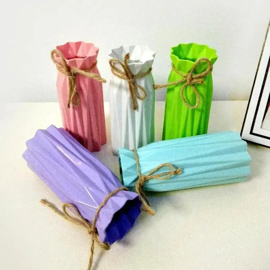 1 Stück Neue Kunststoffvase Imitation Keramischer Blumentopf Blumenkorb Vase Heimdekoration (ohne Blumen) Image