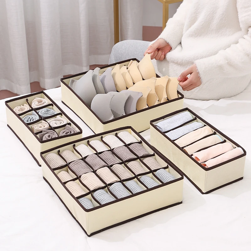 Unterwäsche Socken BH Hosen Schal Krawatte Aufbewahrungsset Kleiderschrank Schublade Klassifizierung Aufbewahrungsbox faltbares Aufbewahrungsset Image