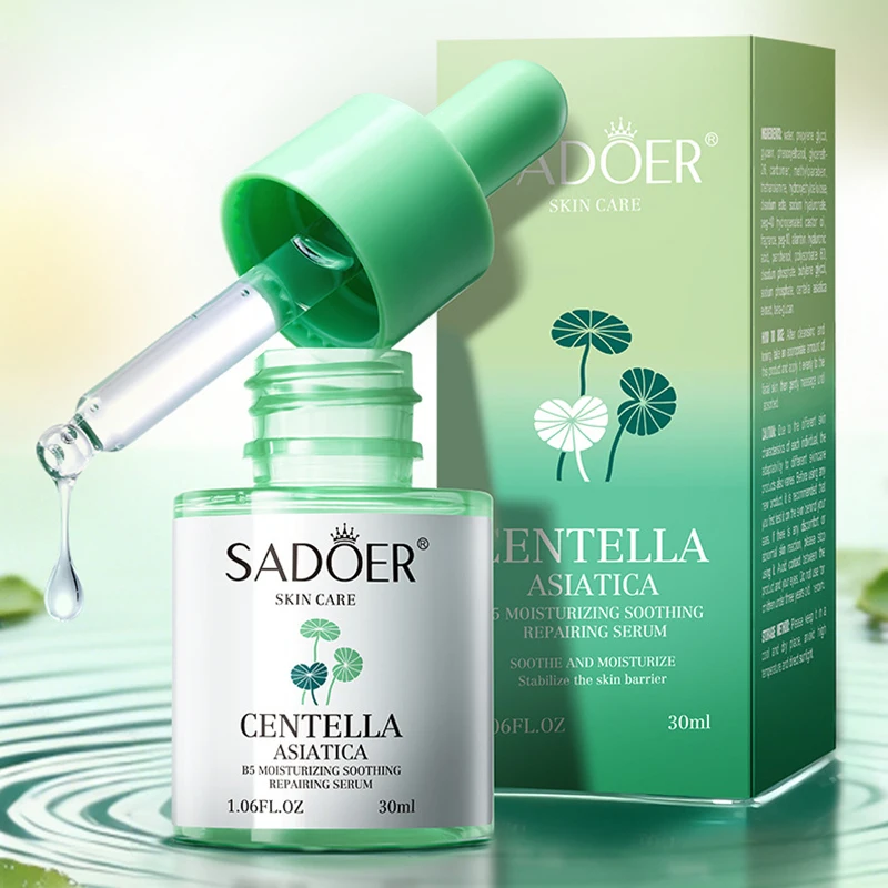 SADOER Asiatische Centella Gesichtsserum Feuchtigkeitsspendend Anti-Falten Anti-Aging Aufhellend Gesichtsessenz Hautpflege Image