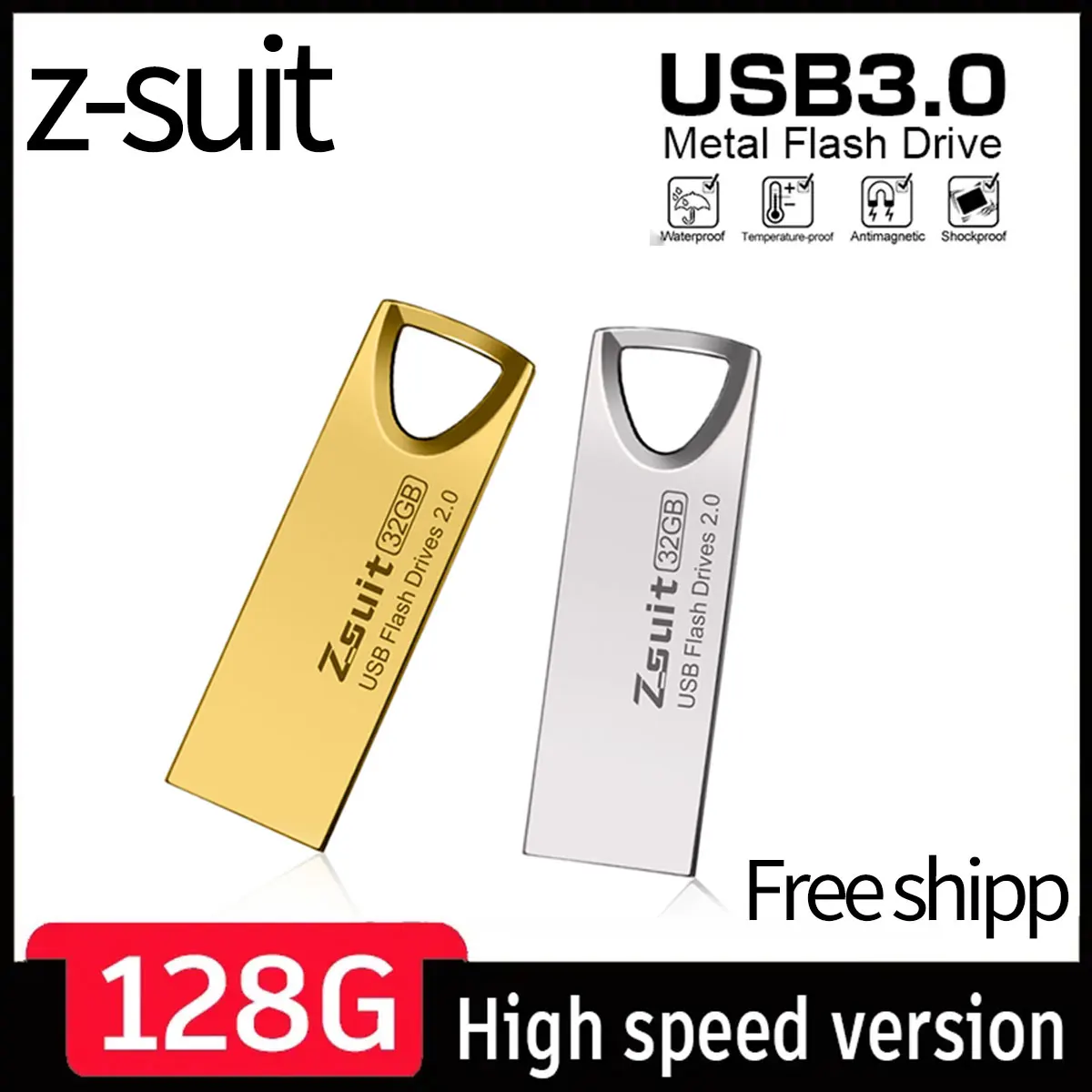 2025 Neue Innovation 3.0 USB-Flash-Laufwerk Pen-Laufwerke 128 GB 64 GB 32 GB USB 2.0 Metal Stick Pendrive Flash-Laufwerk für Laptop/PC/Auto Image