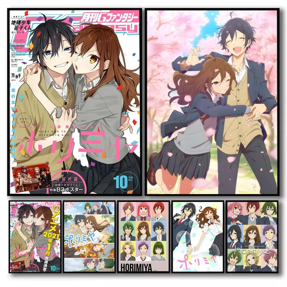 H-Horimiya Poster, selbstklebende Wandkunst, Druck, wasserfest, für Zuhause, Wohnzimmer, Schlafzimmer, ästhetische Dekoration Image