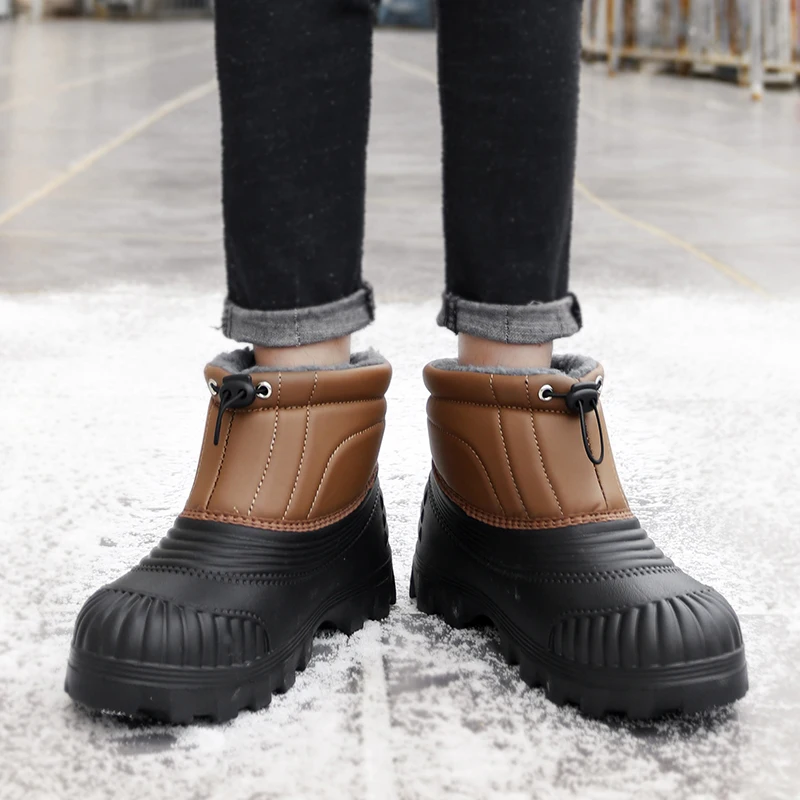 Neue winddichte, warme, modische, einfarbige, einfache Anti-Rutsch-Schuhe für Herren, große Größe, einfache Outdoor-Wanderschuhe, leicht