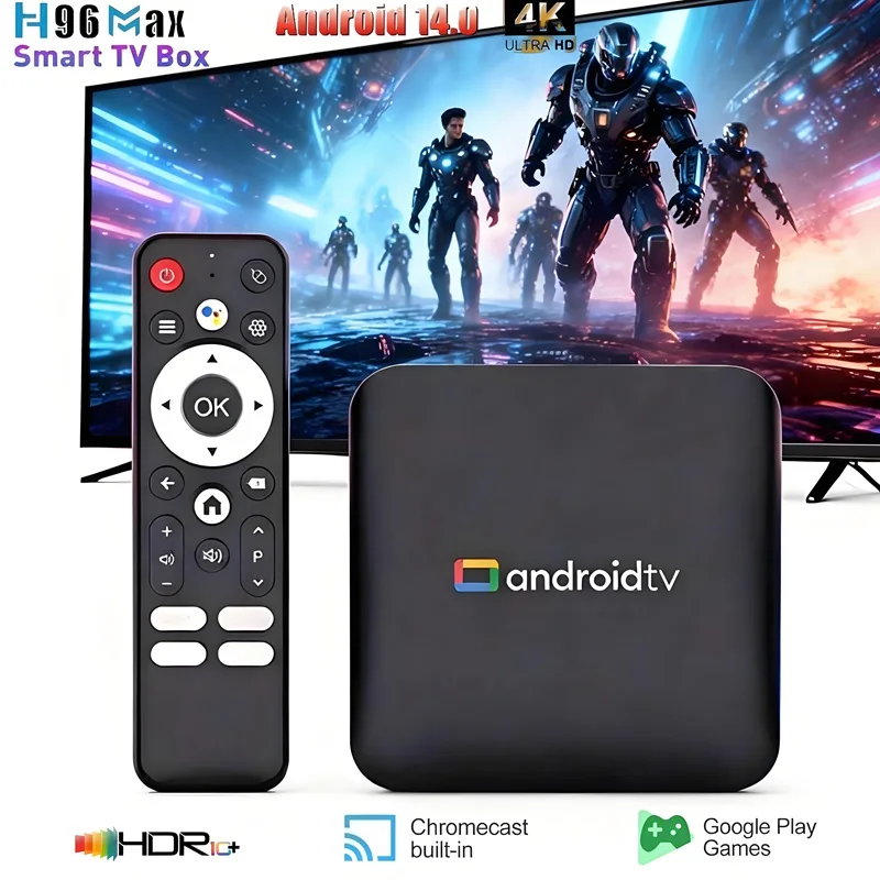 H96 MAX Amlogic S905L3 Android 14.0 TV-Box 2GB 16GB 4K HDR+ Video-Dekodierung 2.4G/5G WLAN BT4.0 Sprachfernbedienung Set-Top-Box Image