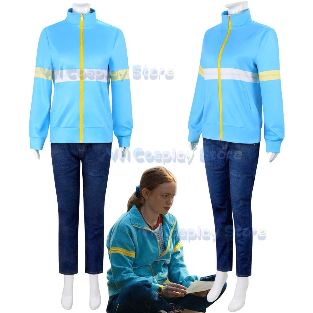 Monster Things Staffel 5, Cosplay-Kostüm für Erwachsene, Herbst, blauer Mantel, Jacke, Hose, Anzug für Frauen, Max Mayfield-Kleidung, Freizeitkleidung, YHY Image