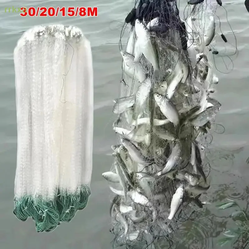 8/15/20/30M Fischernetz Nylon-Fischnetz Monofilament-Fischernetz Schwimmfalle Einzelmaschennetz Angelzubehör Image