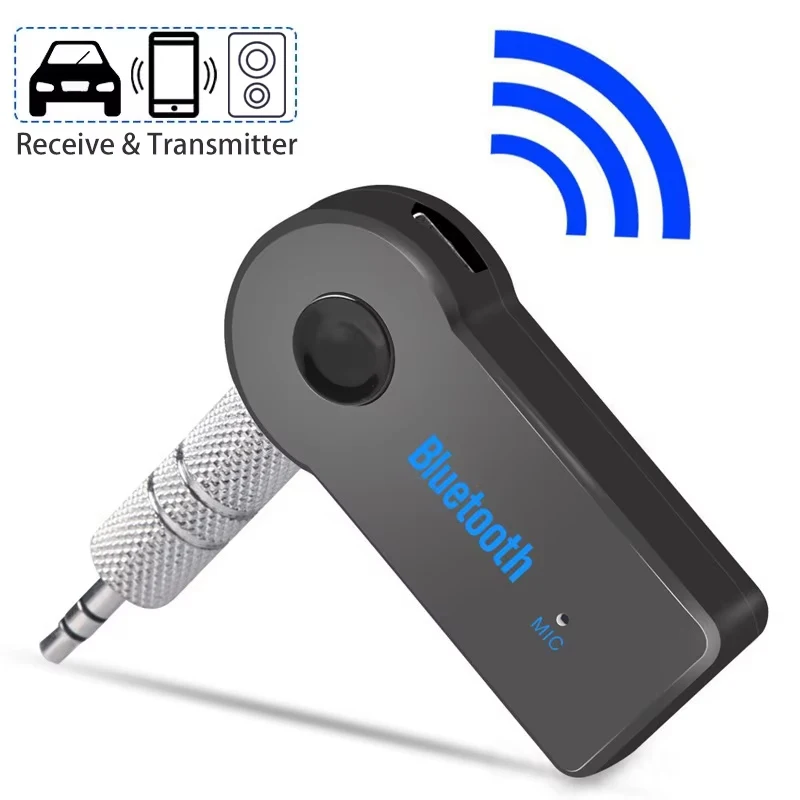 2-in-1-Wireless-Bluetooth-5.0-Empfänger mit 3,5-mm-Klinkenanschluss für Auto, Musik, Audio, Aux, A2DP, Kopfhörer, Sender, Adapter, Empfänger, Freisprecheinrichtung Image