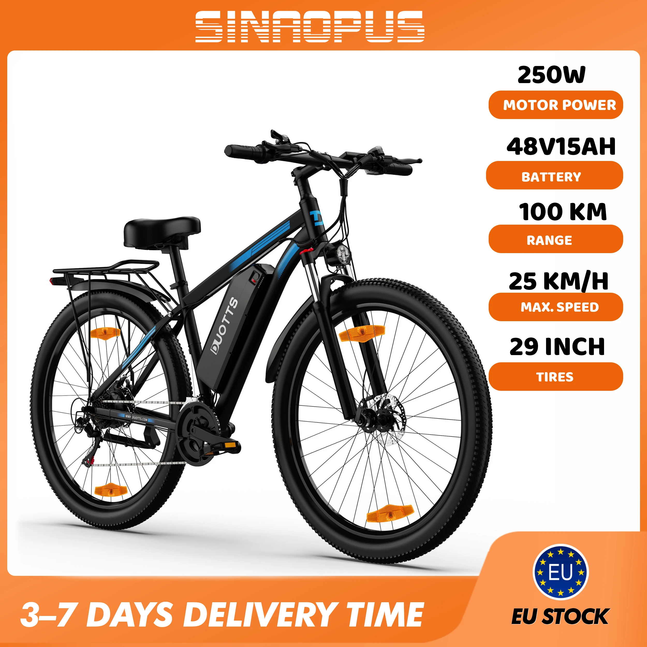 Duttos 29 Zoll Elektrofahrrad für Erwachsene, 720Wh Akku E-Bike, 21-Gang, Allterrain-Stadtrad, E-Bike Geschenke für Männer & Frauen Image