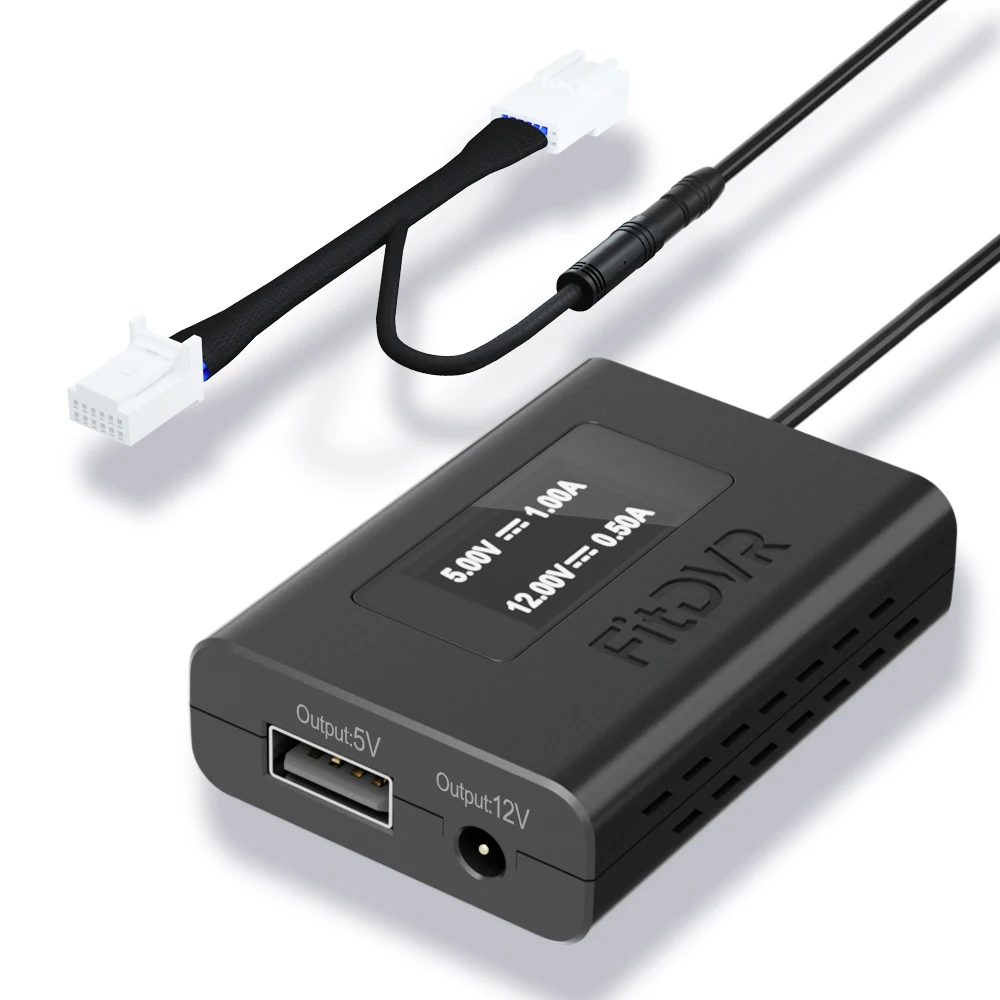 FitDVR Dashcam-Adapter (12-polig) für Toyota und Lexus, LED-Anzeige, USB-Stromquellenkabel, Autokamera-Zubehör, D3-010 Image
