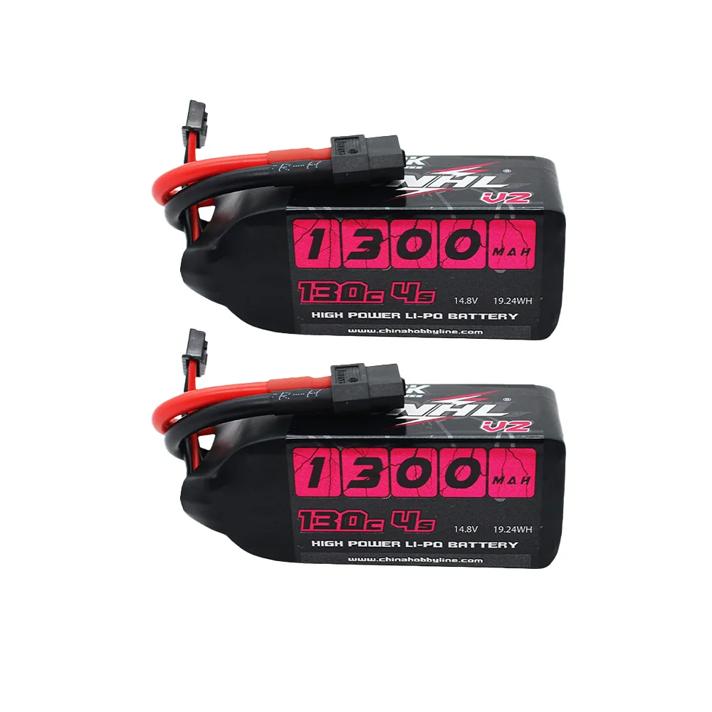 2 Stück CNHL 4S 14,8V Lipo-Akku 1300mAh 130C mit XT60-Stecker für RC FPV Hubschrauber Flugzeug Drohne Racing Image