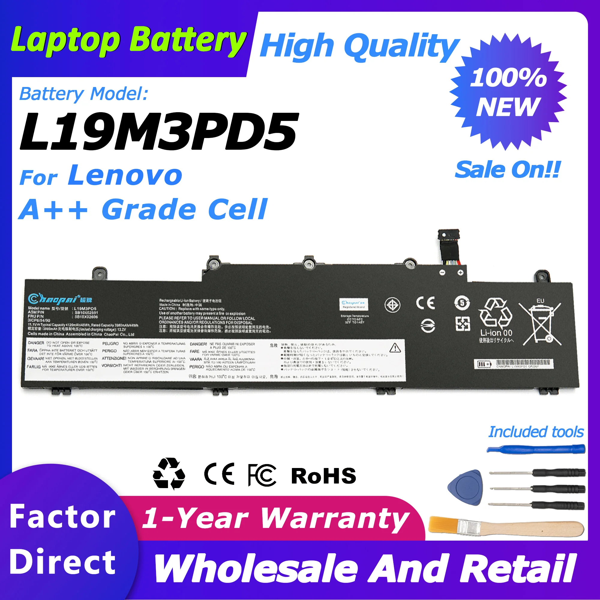L19M3PD5 L19D3PD5 Laptop-Akku für Lenovo Thinkpad E14 E15 Gen 2 5B10X02594 Serie 5B10X02606/TP00117A/TP00116C 4120 mAh/45 Wh Image