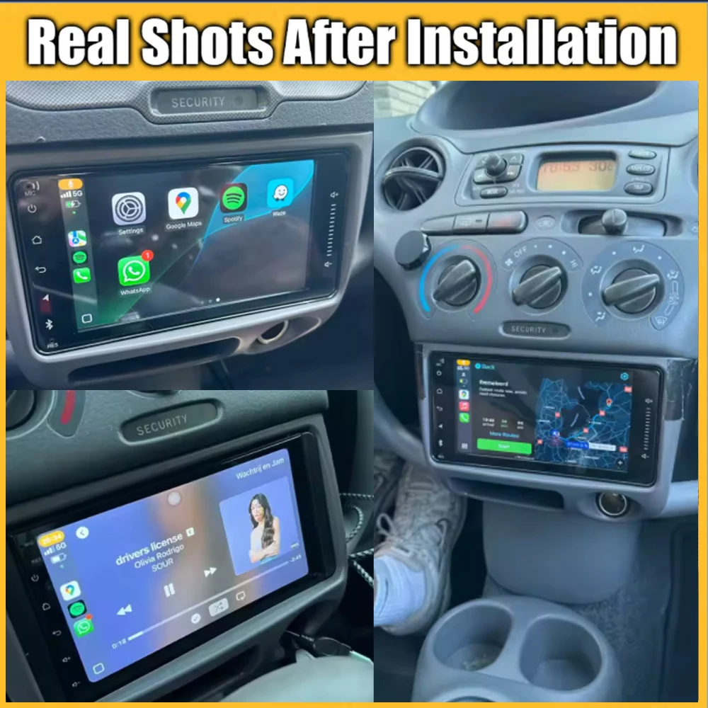 Carplay Auto Android 14 Für Toyota Vitz Yaris Echo 1999-2005 Auto Radio Multimedia Video Player Navigation GPS Keine 2Din 2 Din DVD Image