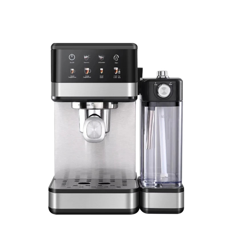 Edelstahl Espresso Siebträgermaschine Automatischer Milchaufschäumer 15/20 Bar Kaffeevollautomat Image