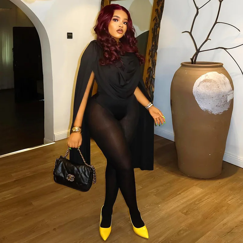 Sexy Jumpsuits mit Swing-Kragen für Damen, 2025, Herbstkleidung, einteilig, ausgefallene Club-Outfits, eleganter Luxus-Body, Playsuit-Overall Image