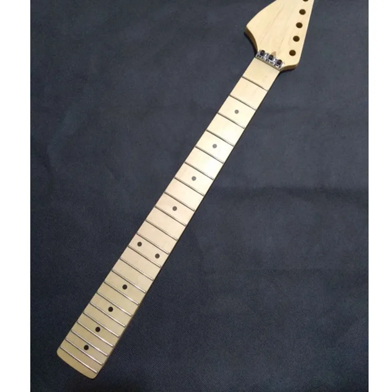 22 bünde Umkehren stock Rechts Hand Locking Mutter Inlay Dots Ahorn Griffbrett E-gitarre Hals Gitarre Zubehör Teile Image