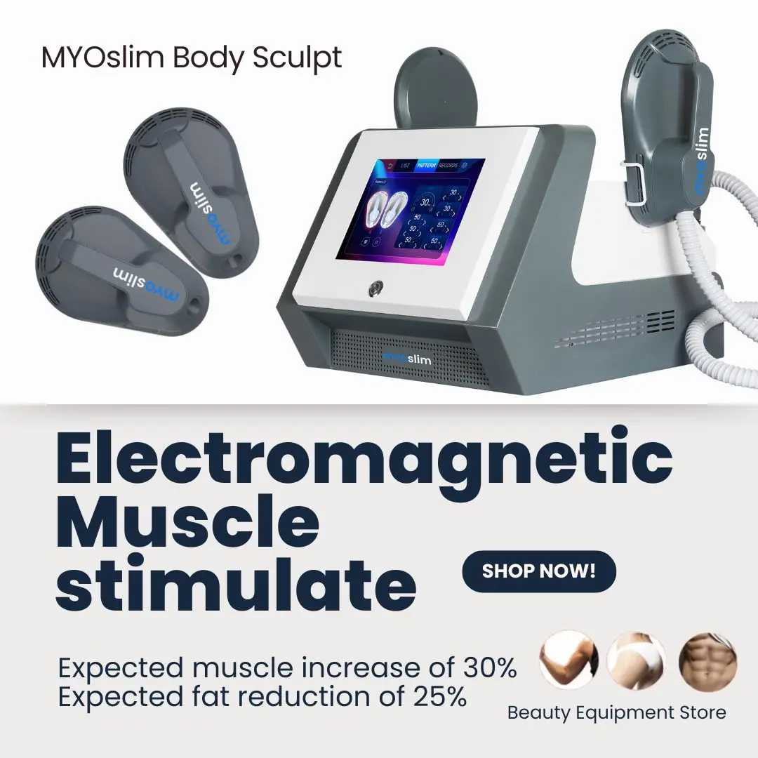 EMS-Körpertrainingsgerät mit RF-Fettentfernung, 2 Handstücke zur Muskelformung für Fitness und Wellness, Muskelstimulation
